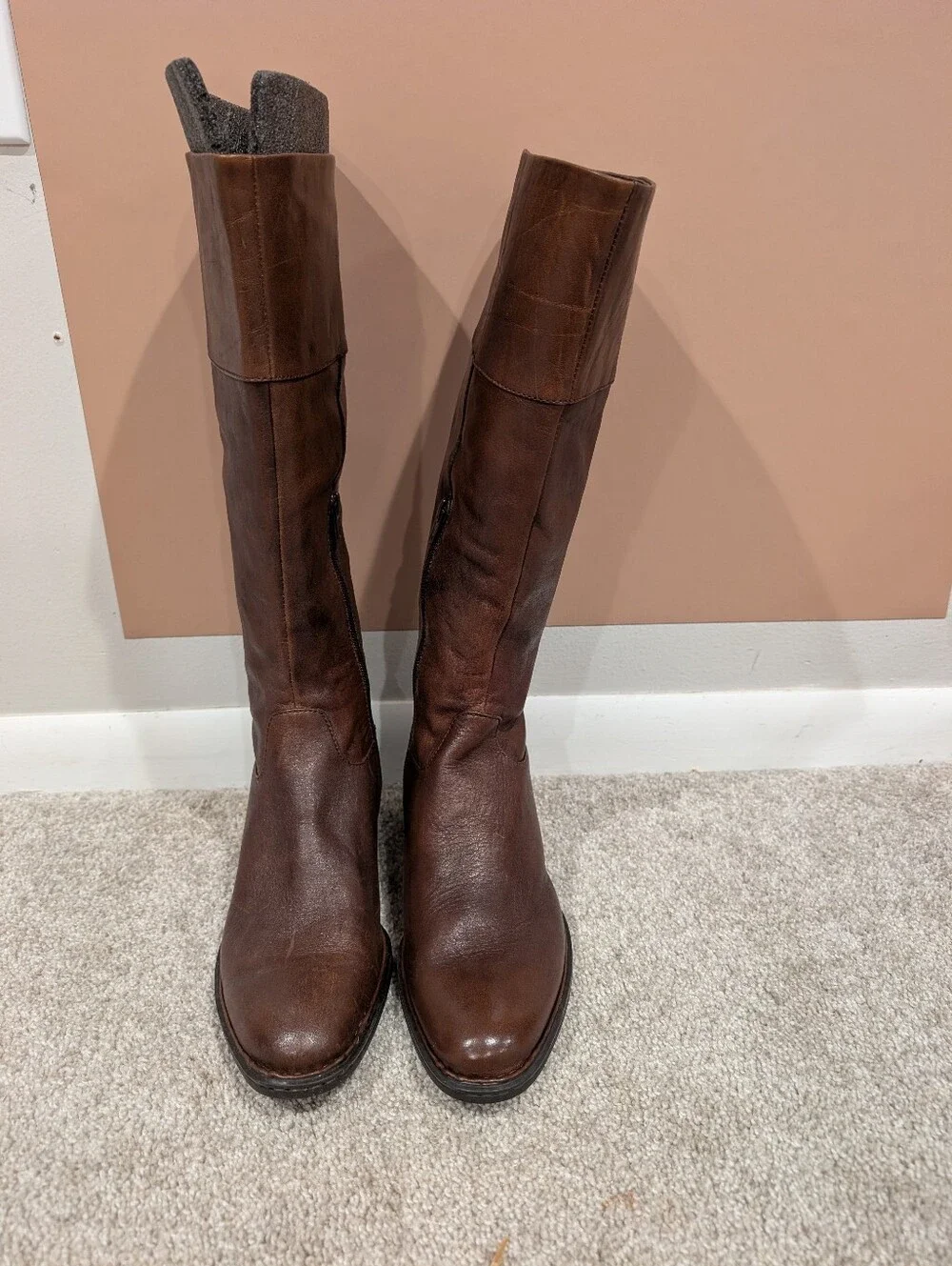 NEW Born Brown Leather Knee-High Riding Boots